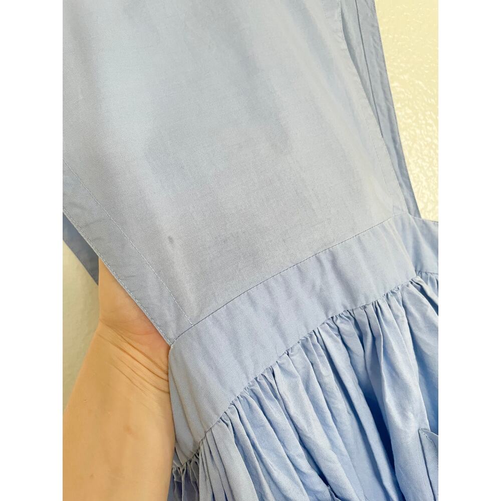 Vintage 1950s 60s Sky Blue Pinafore Apron Dress Handmade Cottagecore - Picture 6 of 10